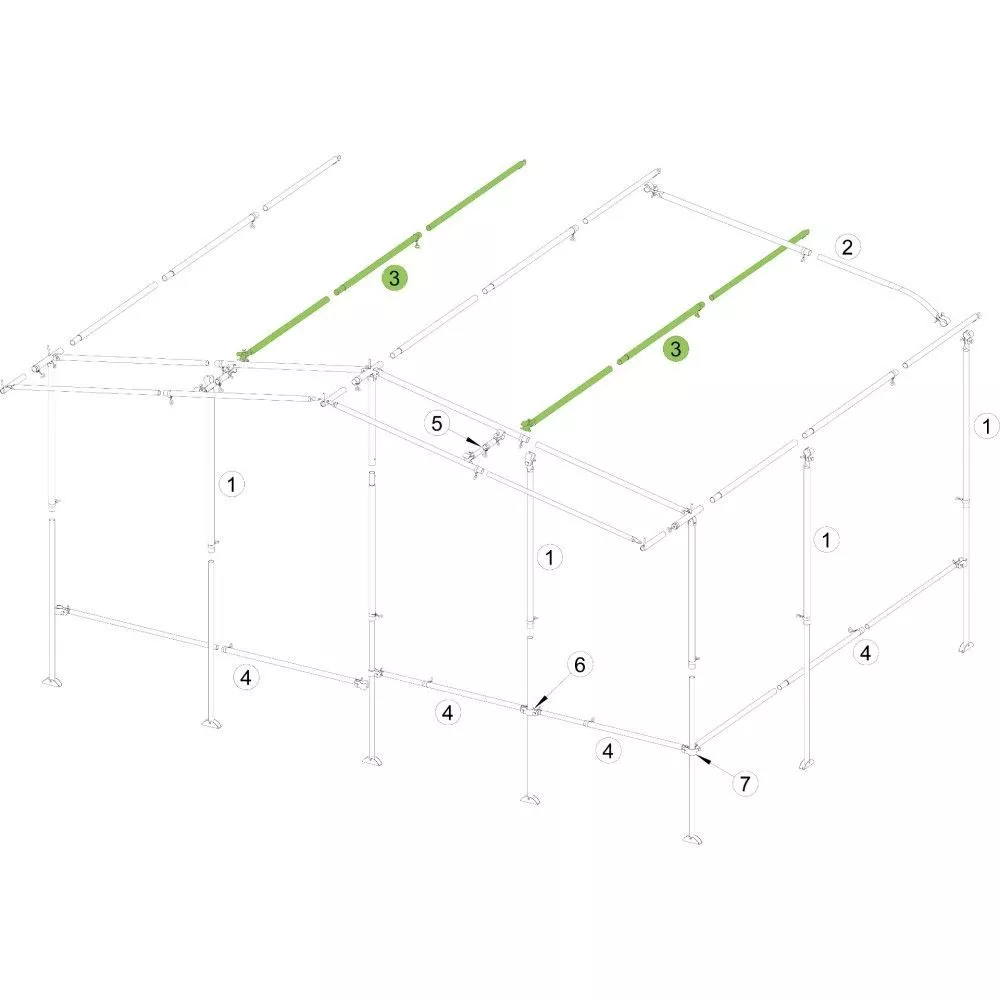 Brand Dachstange Vorzelt Gerade, Alu 32x1 Mm, 225-300 Cm 3 Brand Dachstange Vorzelt Gerade, Alu 32x1 Mm, 225-300 Cm