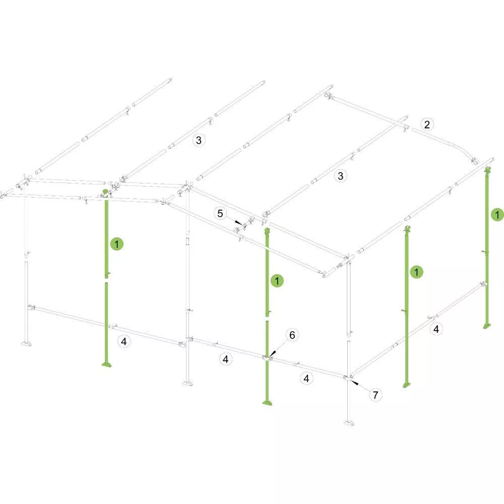 Brand Orkanstütze Vorzelt, Stahl 28x1 Mm, 165-260 Cm 3 Brand Orkanstütze Vorzelt, Stahl 28x1 Mm, 165-260 Cm