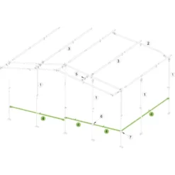 Balkonstange Brand Vorzelt-Schellenstab, Stahl 22x1 Mm, 120-205 Cm