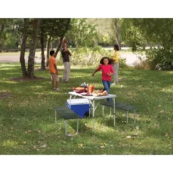 Campingtisch Mit Bank Coleman Pack-Away Table For 4 -Camping Geschäft campingtisch coleman pack away table for 4 sitzgruppe picknicktisch 4 12628