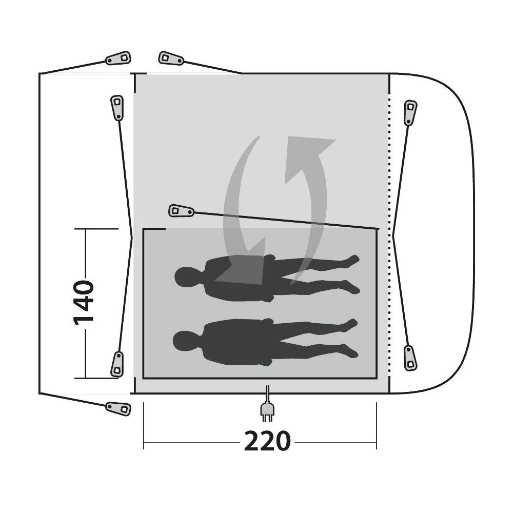 Vorzelt-Schlafkabine Outwell Innerzelt Newburg 240 / Waystone 240 4 Vorzelt-Schlafkabine Outwell Innerzelt Newburg 240 / Waystone 240 – Bild 2