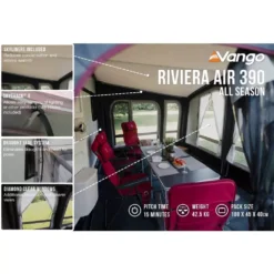 Aufblasbares Vorzelt Vango Riviera Air 390 Elements All Season -Camping Geschäft skyliner grosse fenster vango riviera air 390 elements all season wohnwagenzelt womo vorzelt 1000 8 24098