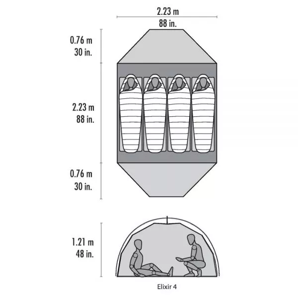 Trekkingzelt MSR Elixir 4, Grau 4 Trekkingzelt MSR Elixir 4, Grau – Bild 2