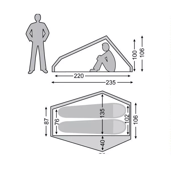 Trekkingzelt Nordisk Telemark 2 LW, Burnt Red 4 Trekkingzelt Nordisk Telemark 2 LW, Burnt Red – Bild 2
