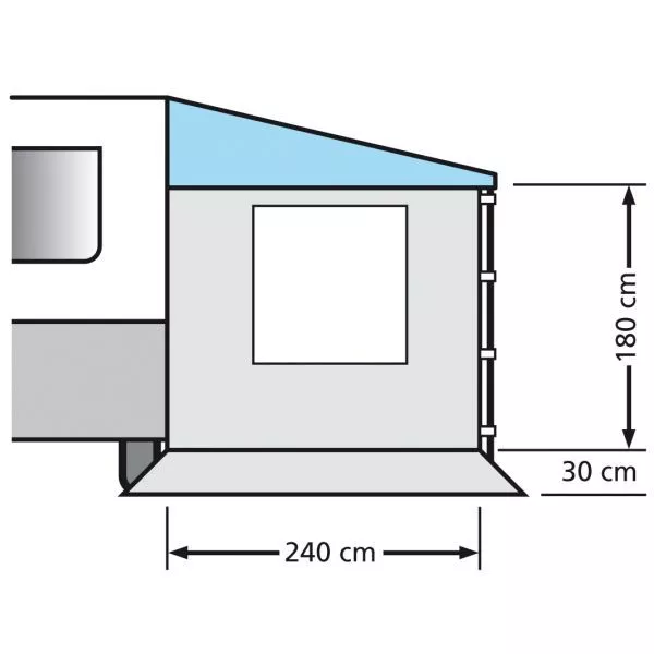 Universal Seitenwand Eurotrail Side Wall Mit Fenster, 240 Cm 4 Universal Seitenwand Eurotrail Side Wall Mit Fenster, 240 Cm – Bild 2